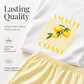 Women Summer Lemon Graphic T-Shirt and Striped Shorts Set