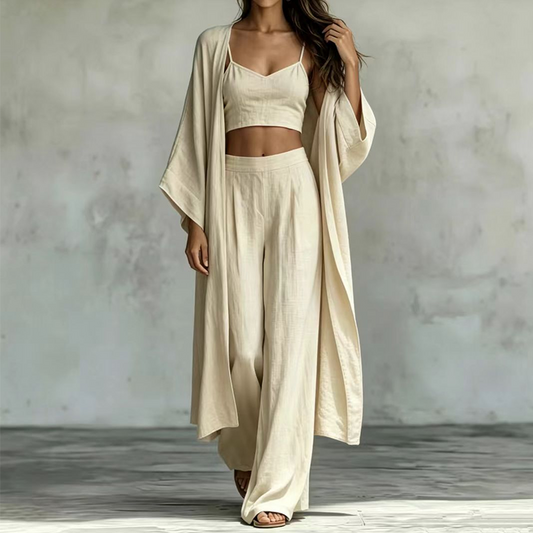 Women's Loose 3-Piece Cardigan Pants Set