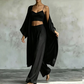 Women's Loose 3-Piece Cardigan Pants Set