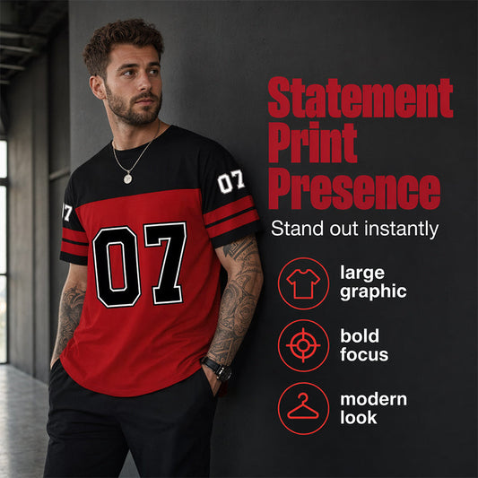 Men's Printed Short-Sleeve Sports T-Shirt