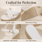 Women's Platform Wedge Sandals Straw Woven Ankle Strap Open Toe Shoes