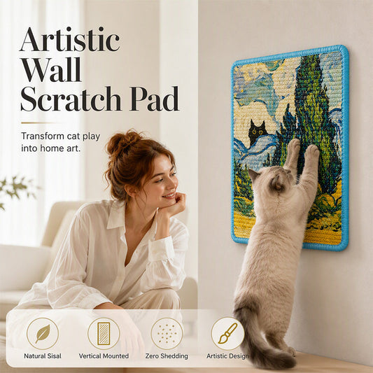 🎉 2026 Sale — Over 20200 Sold!💞 Wall Mounted Artistic Sisal Cat Scratcher‑Decorative 🐱