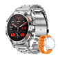 Men's Military Style Smartwatch with 1100mAh Battery, 1.7" AMOLED Display, LED Flashlight, IP68 Waterproof, Fitness Watch with Call Function, 110+ Sports Modes, Heart Rate/Sleep Monitoring, Compatible with iOS and Android